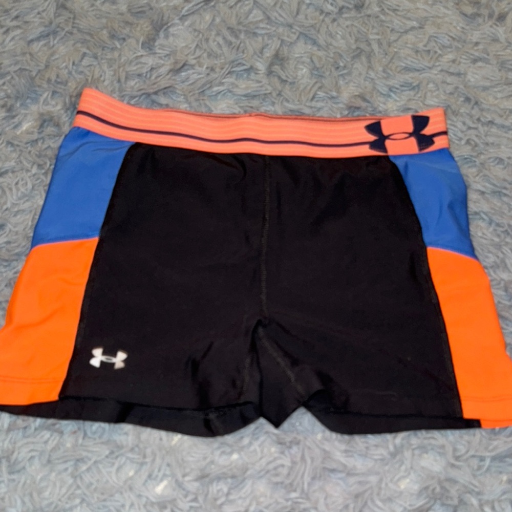 Under Armour Black and Orange Athletic Shorts